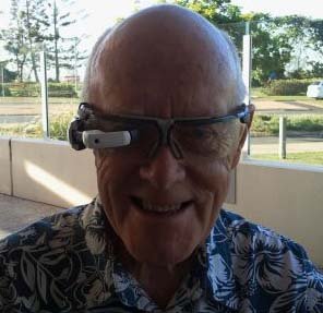 Des Walsh wearing M100 glasses from Vuzix Corporation